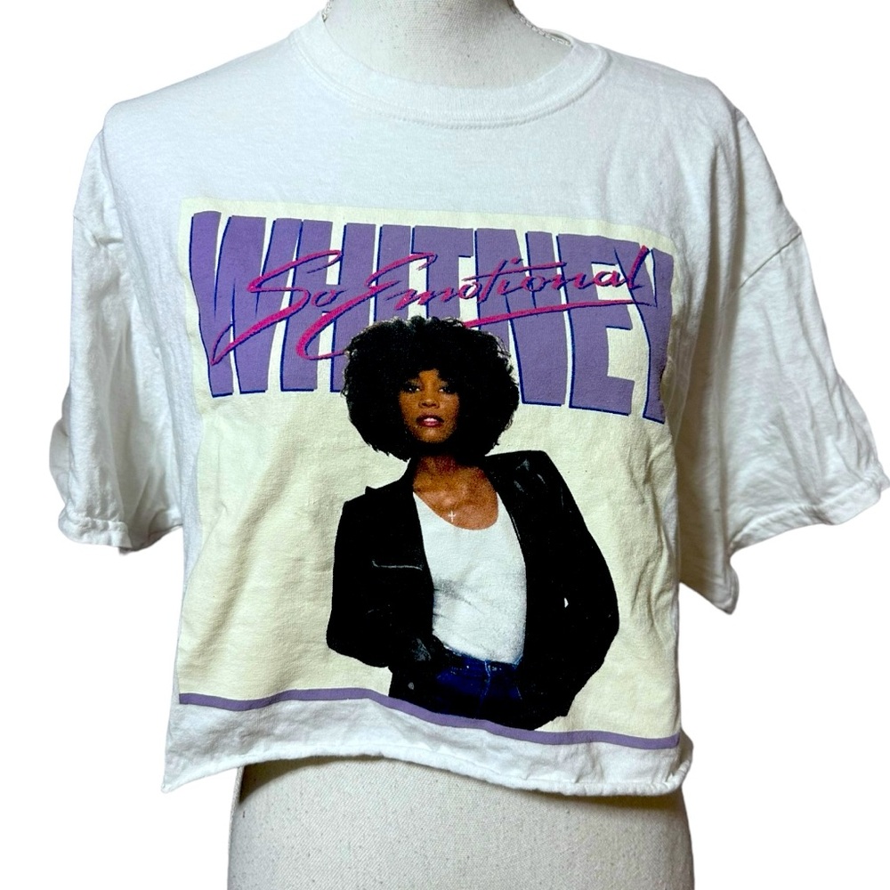 Whitney Houston so emotional cropped tee tshirt